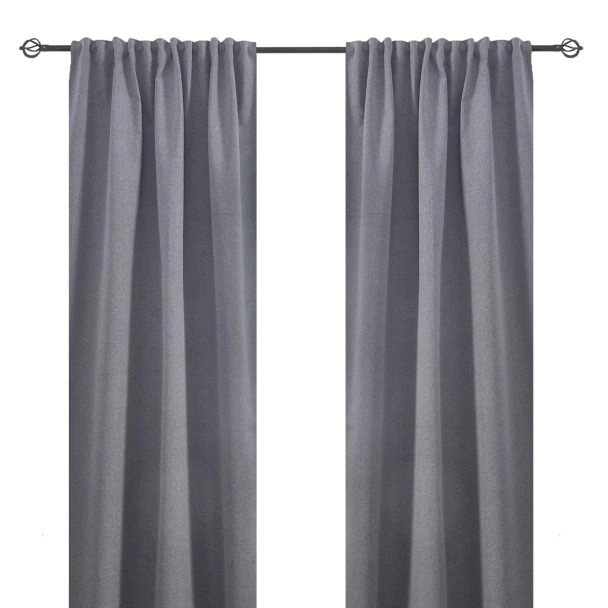 Mörkläggande Gardin 2-pack Solfritt Grå