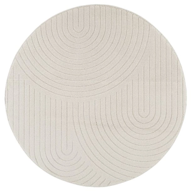 Rundt Zara Bene Offwhite Wilton-Tæppe