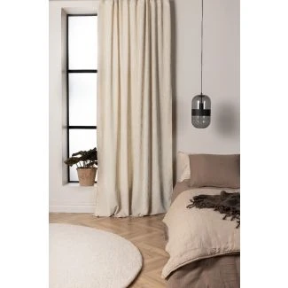 Rumformørkende Velourgardin 2-pak Kristallglans Beige