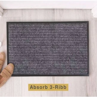 Absorb 3-ribb Lysegrå Børne Dørmåtte