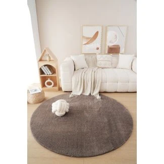 Rundt Fluffy Taupe