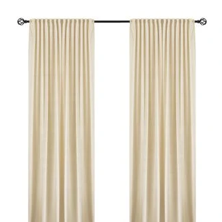 Rumformørkende Velourgardin 2-pak Mathilde Beige
