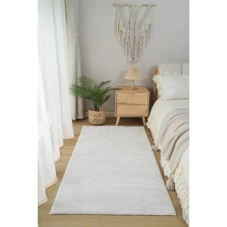 Denne produkt hedder Løber Rabbit Nest Offwhite, lavet af Polyester materiale med en smuk Offwhite farve - SE Tæpper