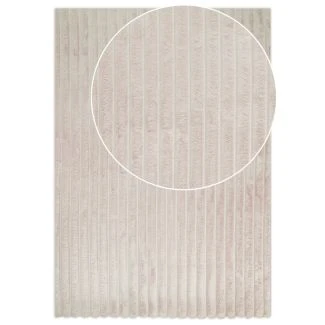 Vaskbart Pels-tæppe Rabbit Stripe Lys Beige