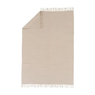 Telly Beige Bomuldstæppe