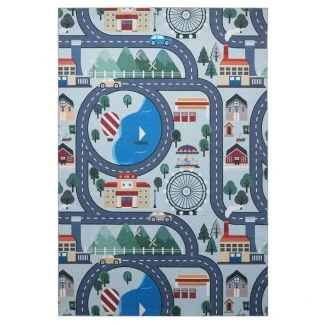 Dette produkt hedder Zappy City, fremstillet af Polyester materiale med en smuk Multi farve - SE Mattor
