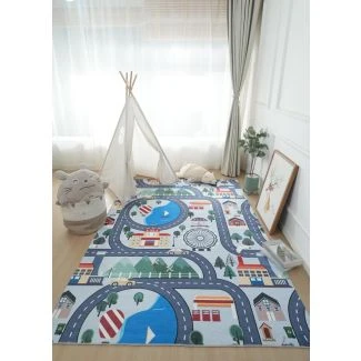 Dette produkt hedder Zappy City, fremstillet af Polyester materiale med en smuk Multi farve - SE Mattor