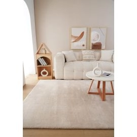 Kvadrat Matta Fluffy Beige