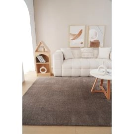 Kvadrat Matta Fluffy Taupe