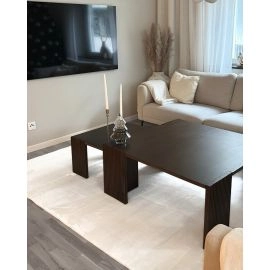 Blød Pels-look Tæppe Glossy Offwhite