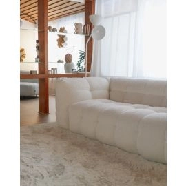 Firkant Rabbit Eco Lys Beige Pels Tæppe