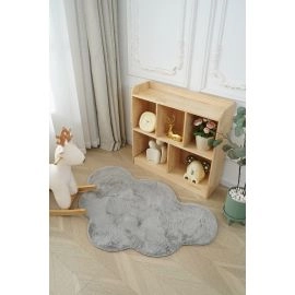 Børnetæppe Blød Pelslook Rabbit Cloud Sølv