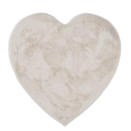 Børnetæppe Blød Pelslook Rabbit Heart Lys Beige