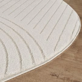 Rundt Zara Bene Offwhite Wilton-Tæppe