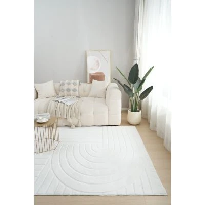 Denne produkt hedder Pels Tæppe Rabbit Peak Offwhite, lavet af Polyester materiale med en smuk Offwhite farve - SE Tæpper