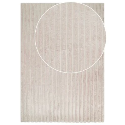 Vaskbart Pels-tæppe Rabbit Stripe Lys Beige