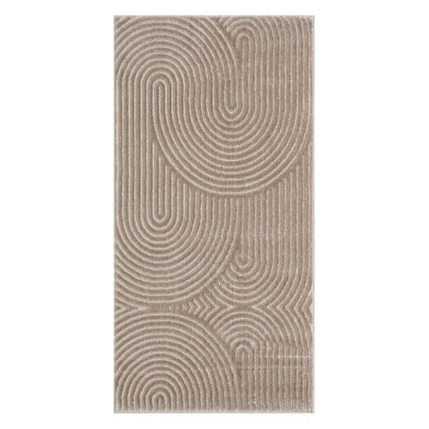 Dette produkt hedder Bella Zen, fremstillet af Polyester & Polypropylen materiale med en smuk Mørk Beige farve - SE Mattor