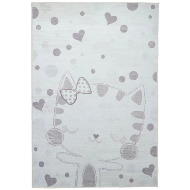 Dette produkt hedder Zappy Kitty, fremstillet af Polyester materiale med en smuk Fløde farve - SE Mattor