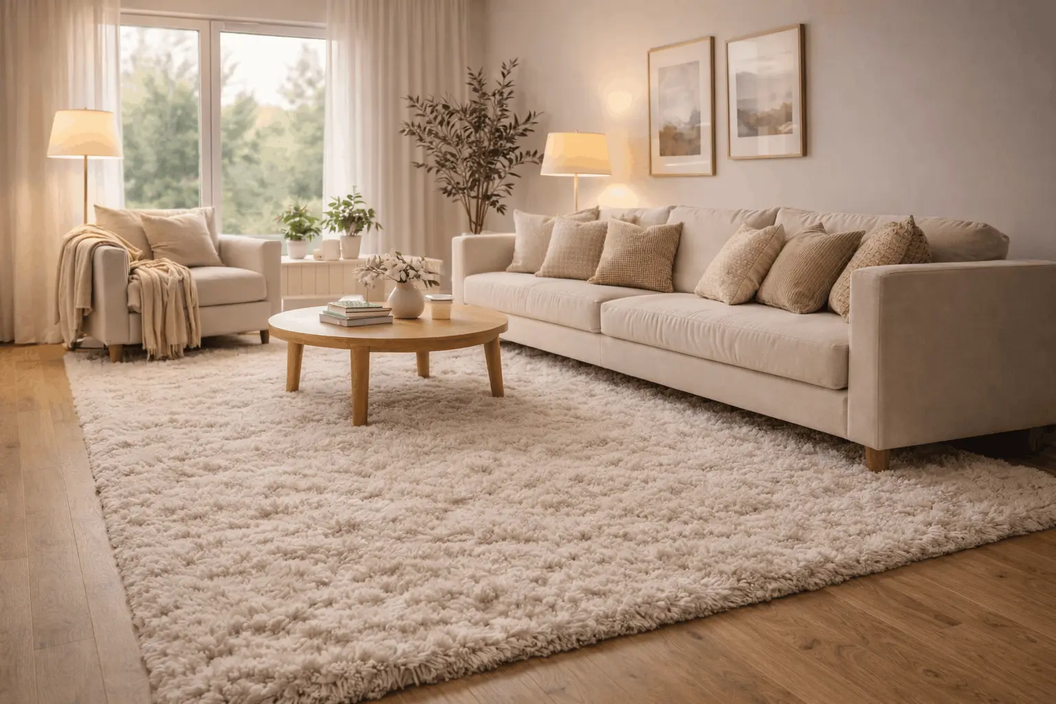 Närbild av matta med låg lugg som visar korta täta fibrer och jämn yta